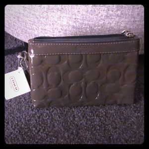 Dark Grey Coach Wristlet